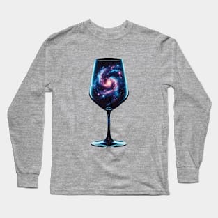 Wine Glass with Galaxy in it Wine Lover Long Sleeve T-Shirt